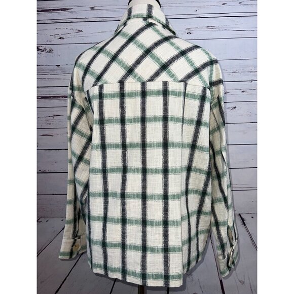 ZARA Shacket Jacket Green Plaid Overshirt Button Front Shirt XS Extra Small - Picture 12 of 12
